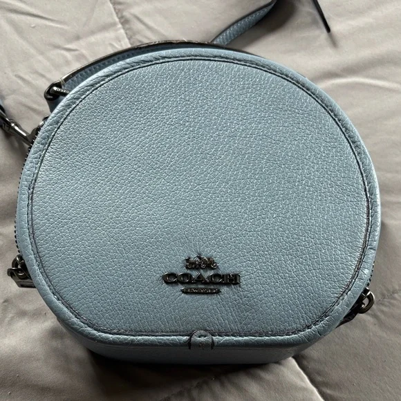 Coach Light Blue Round Leather Mini Crossbody - Picture 2 of 7